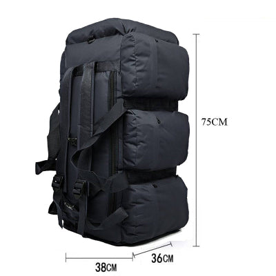 Sac à dos pour randonnée tactique 100L noir