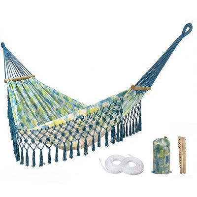 hamac suspendu camping boheme robuste bleu