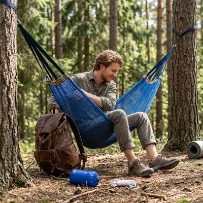hamac suspendu liberte bleu