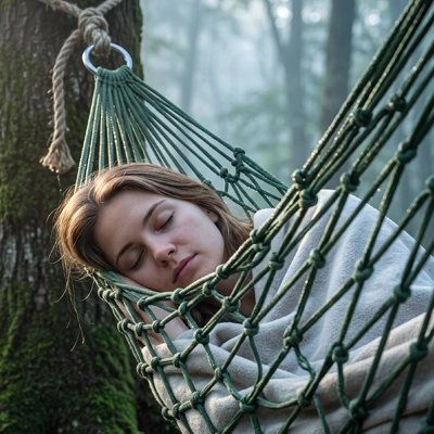 Jeune femme endormie dans son Hamac