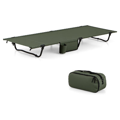 lit de camping vert