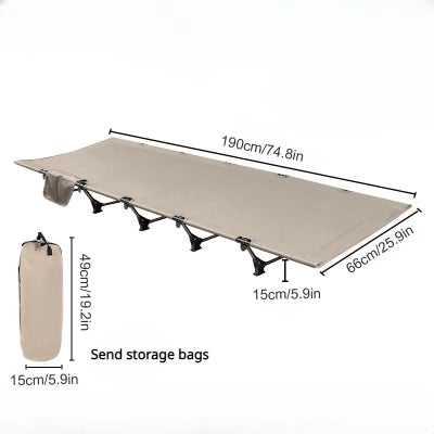 lit de camping khaki