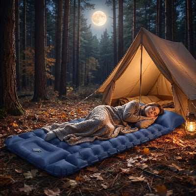 Au clair de lune dans une pinède, elle dort sur son Matelas gonflable AutoConfort