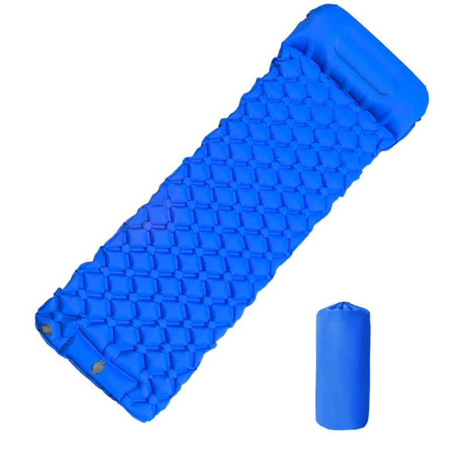 matelas gonflable camping simple   gonflage rapide bleu