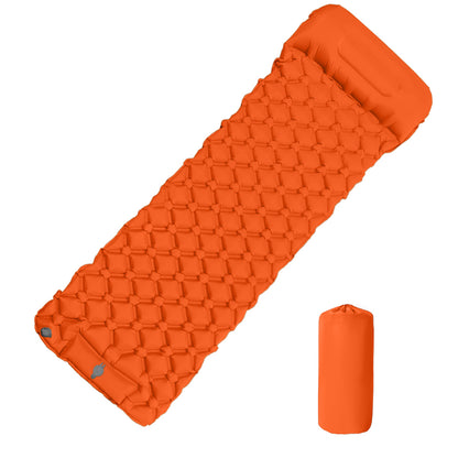 matelas gonflable camping simple gonflage rapide orange  
