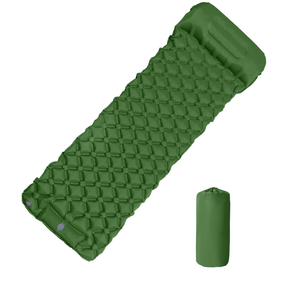 matelas gonflable camping simple gonflage rapide vert