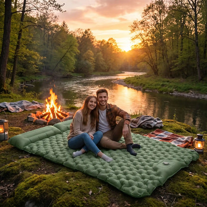 matelas gonflable double pompe integree couple