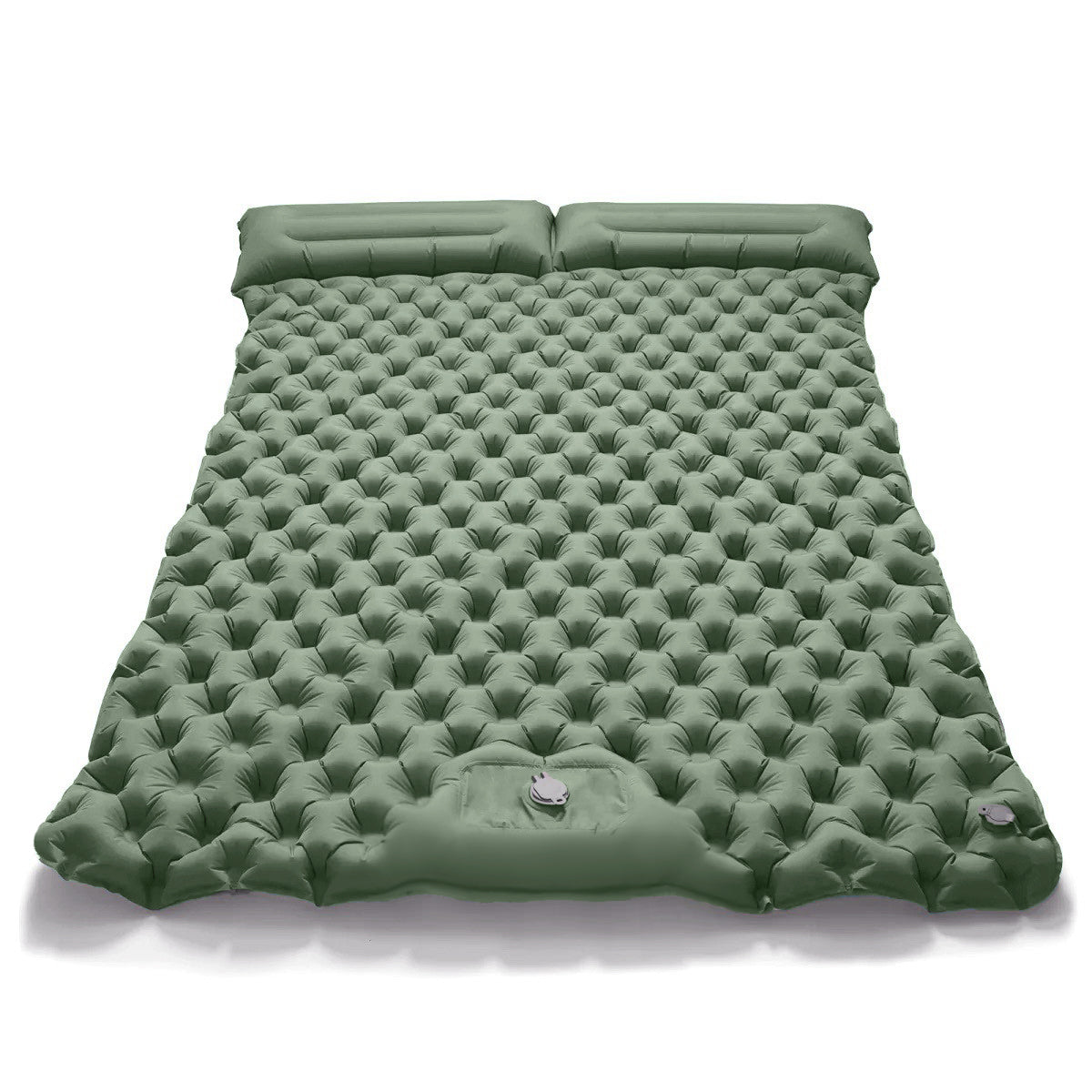 matelas gonflable double pompe integree vert foret