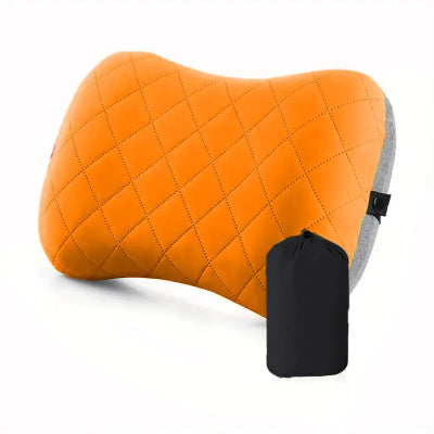 oreiller gonflable ergonomique compact orange