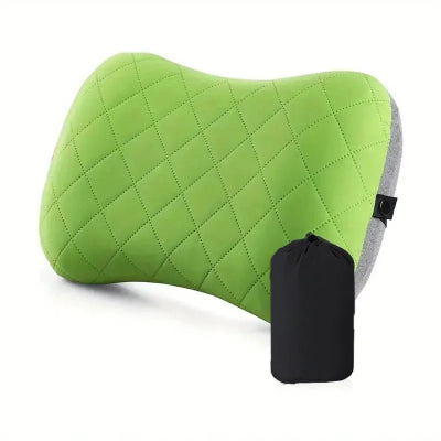 oreiller gonflable ergonomique compact vert