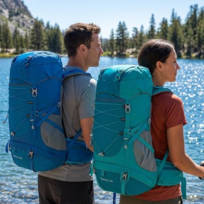 Sac à dos pour randonnée deux couleurs disponibles bleu et urquoise
