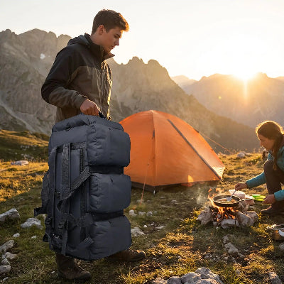 Sac à dos pour randonnée tactique 100L arrive au campement