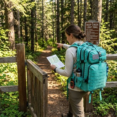 Sac à dos randonnée femme Cyan cherche chemin
