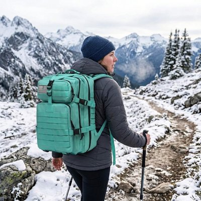 Sac à dos randonnée femme Cyan sentier hiver