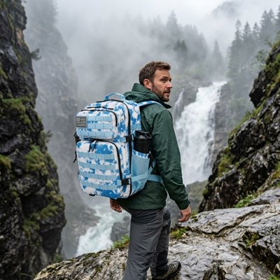 Sac a dos voyage Bleu clair homme chutes d'eau