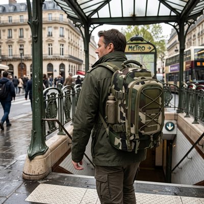 Sac à dos voyage camouflage descent métro