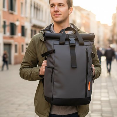 Sac à dos voyage Gris homme en ville