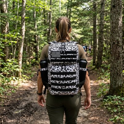 Sac a dos voyage Léopard femme randonnée en forêt