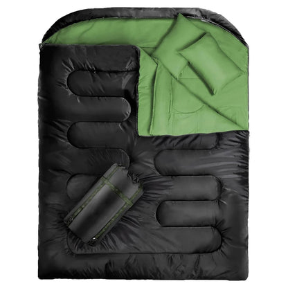 sac couchage camping double impermeable verts