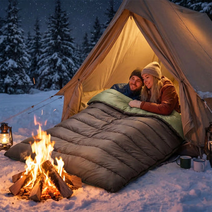 sac couchage double 4 saisons confort xl couple hiver