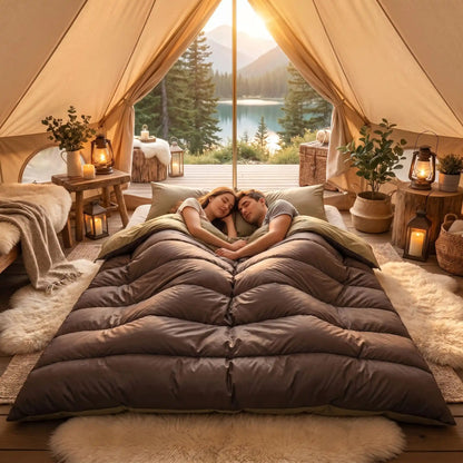 sac couchage double 4 saisons confort xl couple