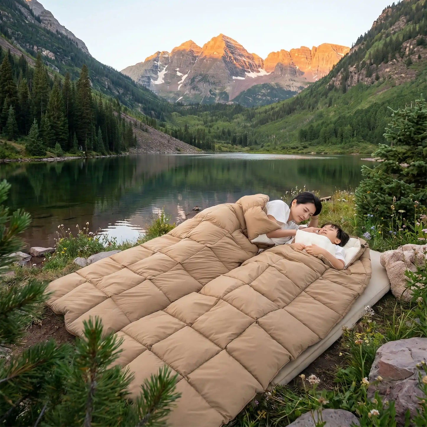 sac de couchage double enveloppe modulable 4 saisons lac