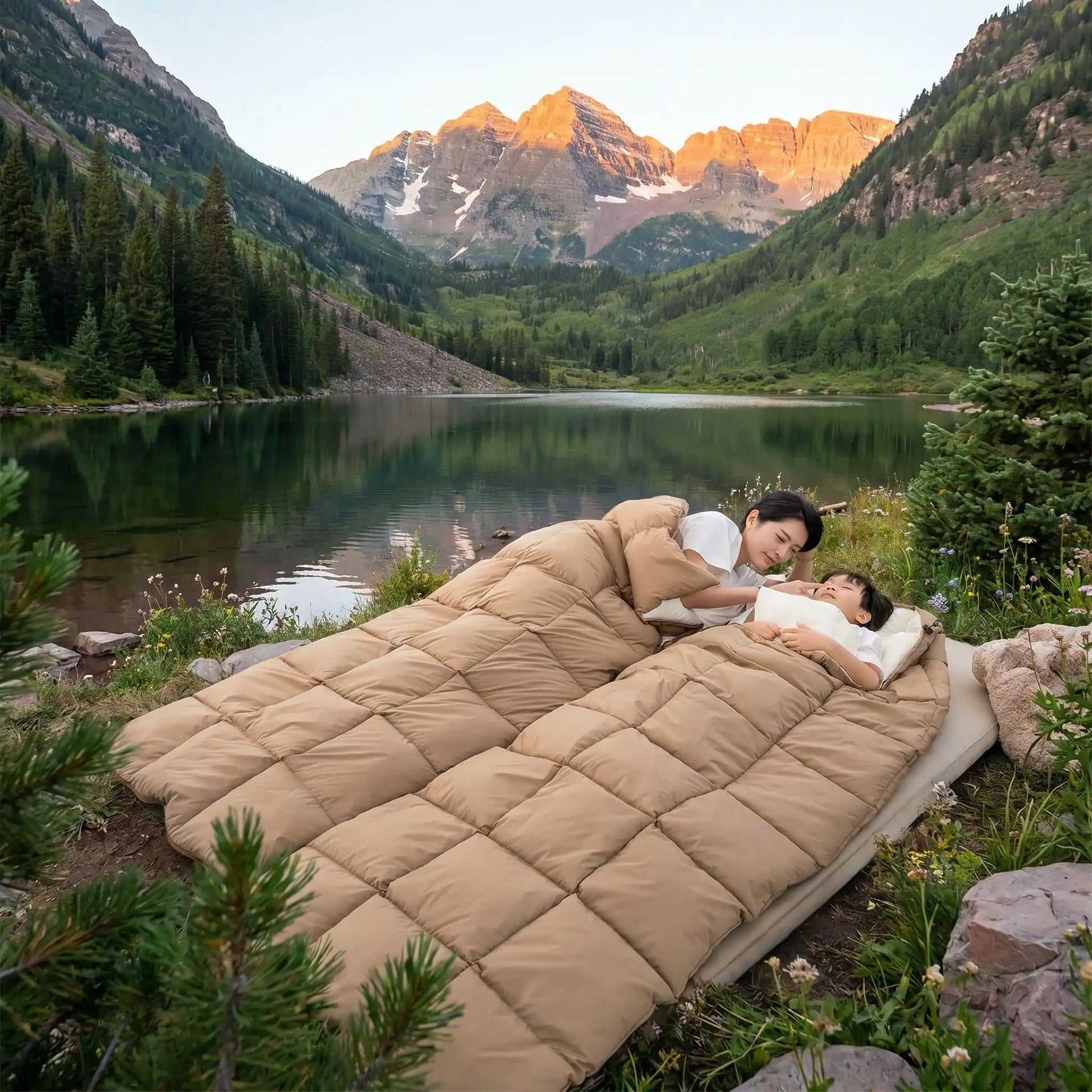 sac de couchage double enveloppe modulable 4 saisons lac