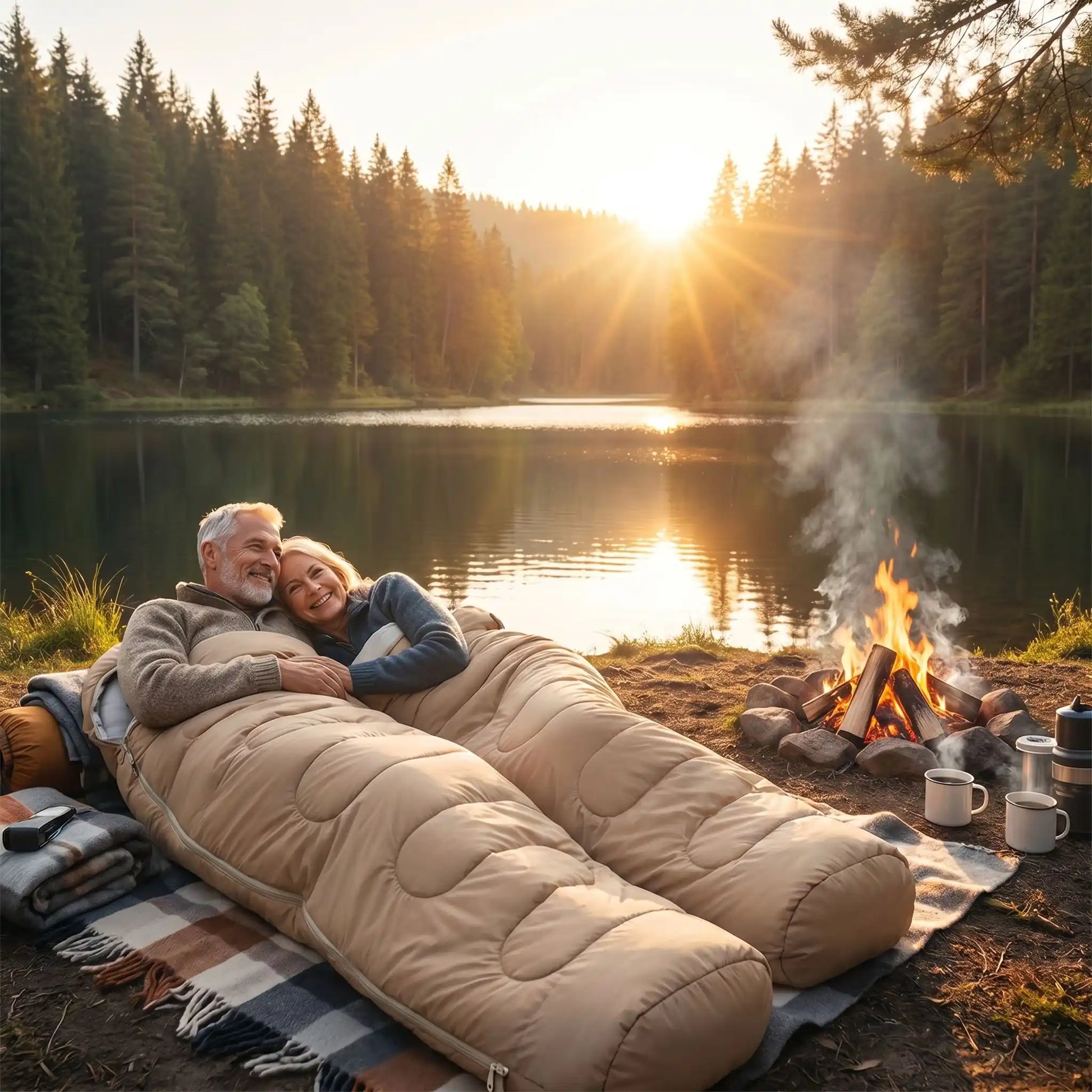 sac de couchage double epissure 3 saisons compact couple
