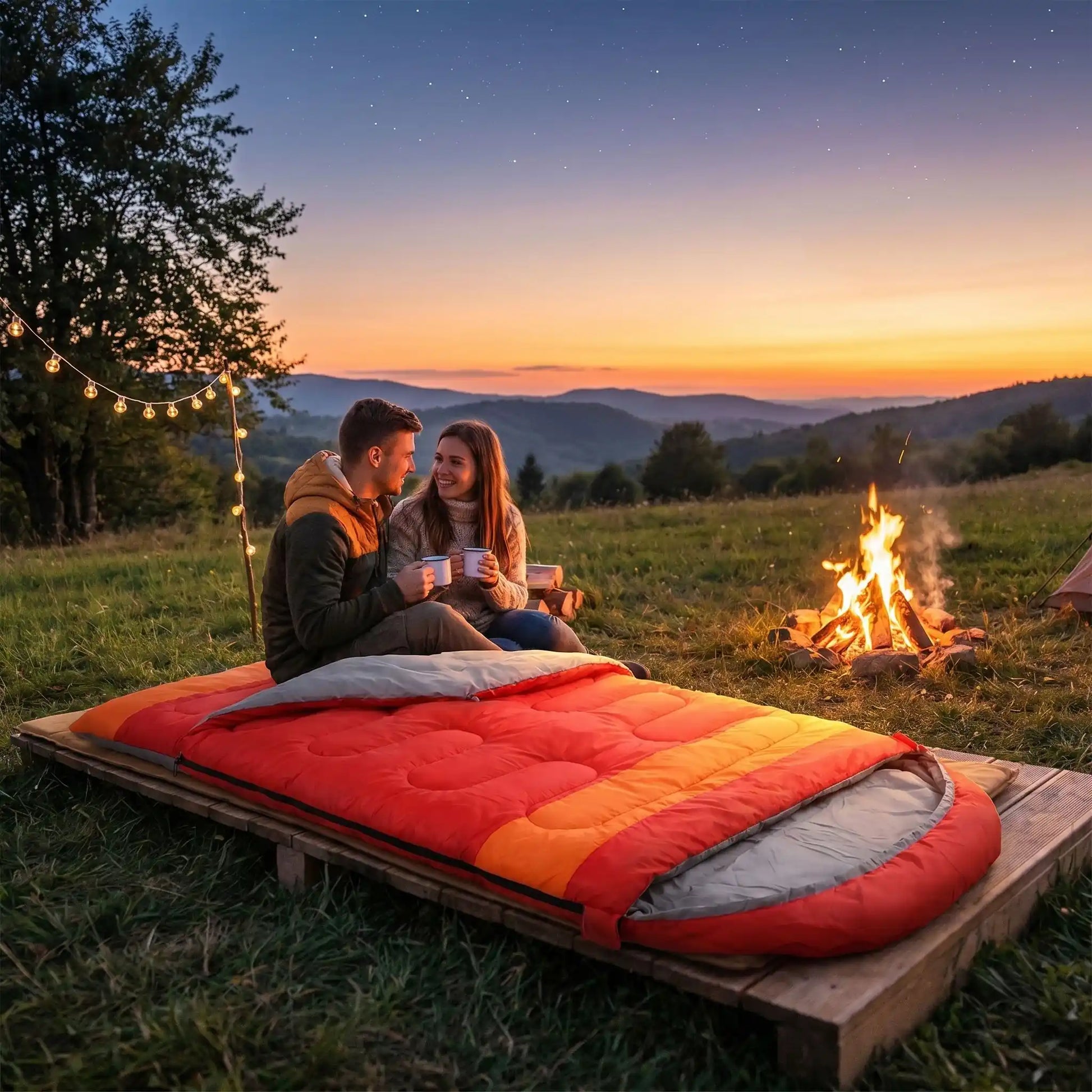 sac de couchage double separable 3 saisons amoureux