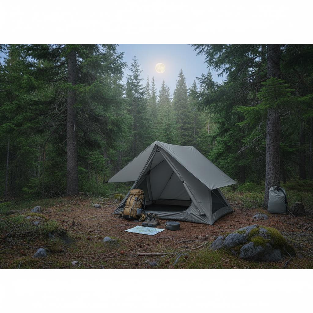tente camping pop up foret
