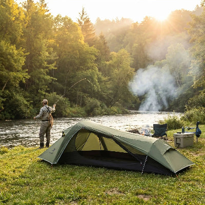 tente de camping tunnel 1 personne ultra legere pecheur