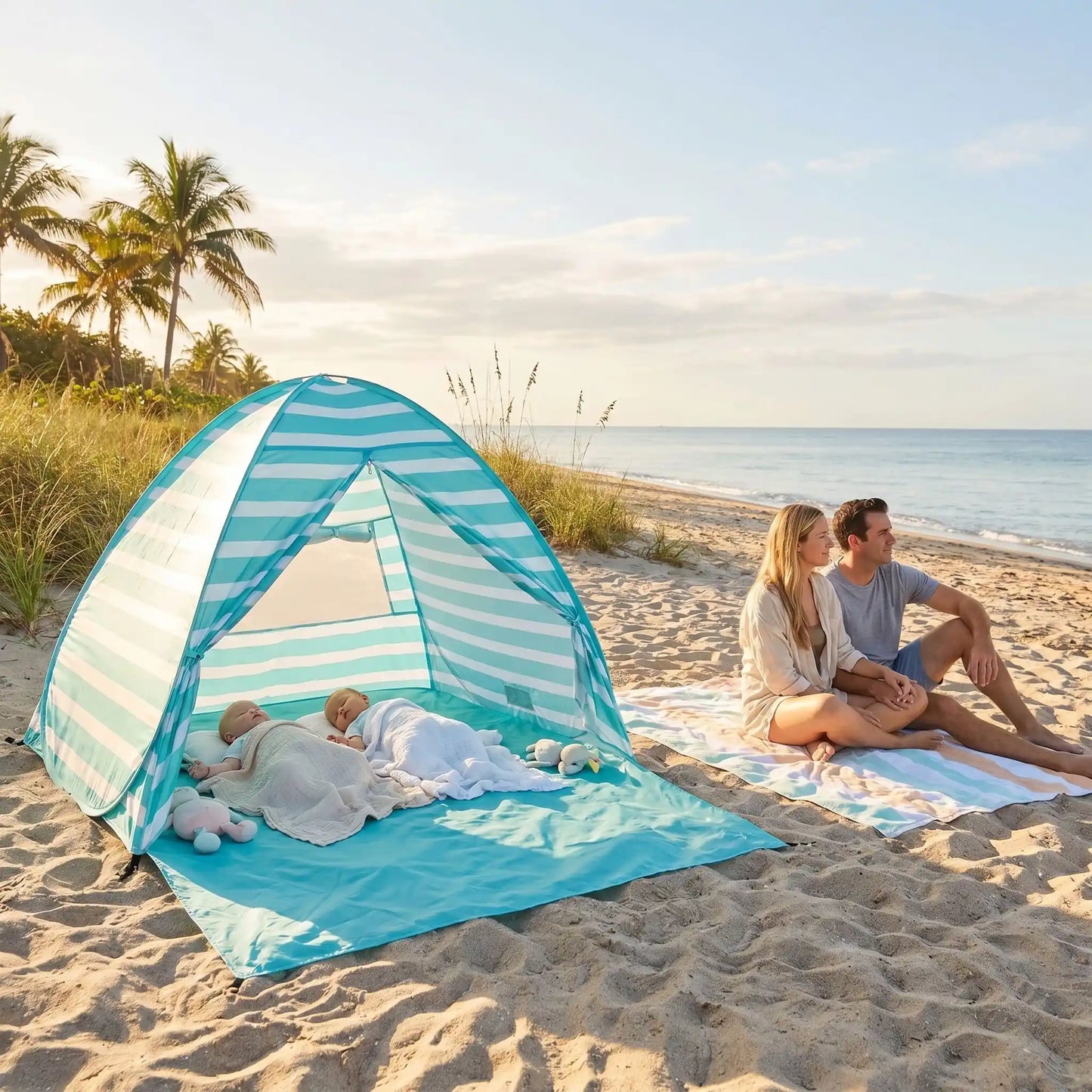 tente de plage pour bebe piscine integree deux enfants