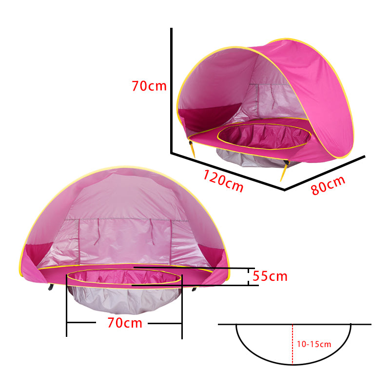 tente de plage pour bebe upf50 pop up rose